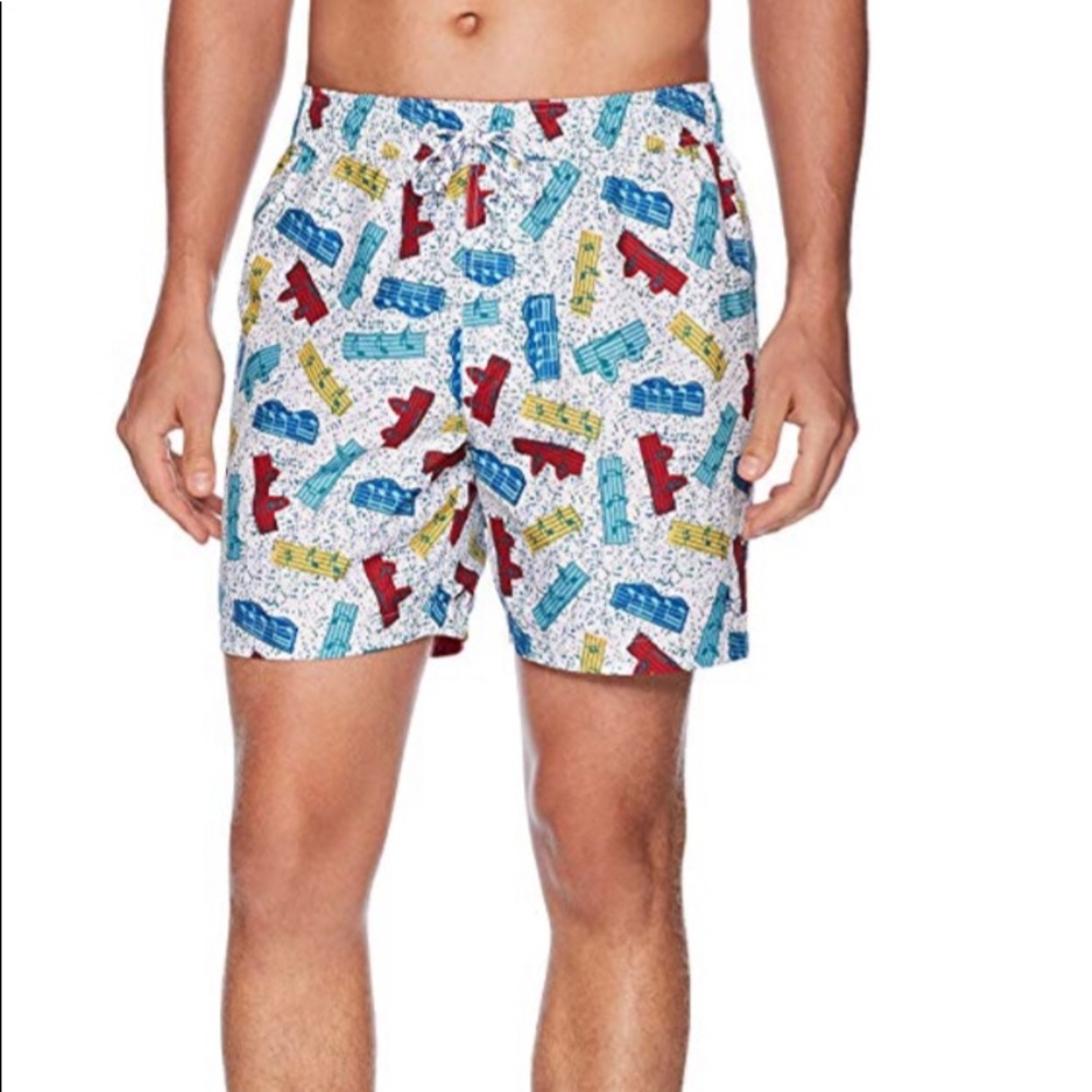 Men's Reversible Elastic Waist Volley Swim Short
